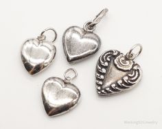 "Please review FAQs below for quick help with common questions like resizing ❤️ https://www.etsy.com/shop/Working925Jewelry#more-section Please review photographs for details on item specifics like size and weight. Hallmarks, ring sizes, gram weight, etc. will be shown in photos. If you require additional photos please do not hesitate to ask! I am always happy to provide more information on the items I proudly sell! In order to preserve the original vintage/antique integrity of my items, I do no Gemstone List, Sterling Silver Charms, Common Questions, Puffy Heart, Wide Band Rings, Ring Fit, Charm Set, Ring Sizes, Favorite Rings