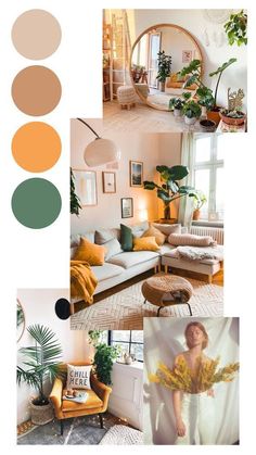 a living room filled with furniture and plants