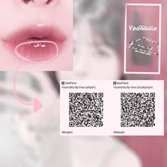 an image of a woman's lips with qr code on the bottom right side