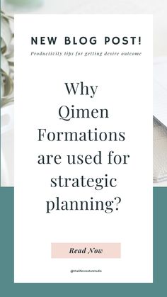 a white and blue photo with the words why omen formations are used for strategy planning?