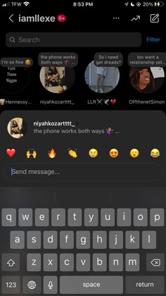 an iphone screen with the texting app on it's left side, and two different emoticions