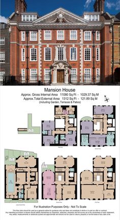 the floor plan for this mansion is shown