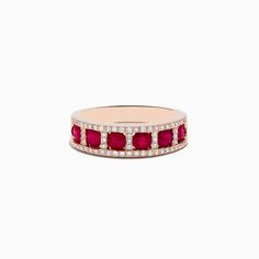 Effy Ruby Royale 14K Rose Gold Ruby and Diamond Band Ruby Jewelry Ring, Effy Jewelry, Ruby Jewelry, Diamond Bands, Ruby, Diamond Ring, Jewelry Rings, Rose Gold, Band