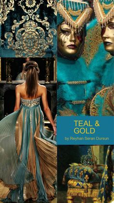 the cover of teal and gold