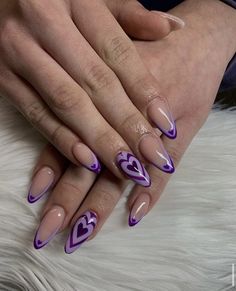 Fake Nails Designs, Purple Acrylic Nails, Hippie Nails, Nail Designs Valentines, Cute Gel Nails, Crystal Nails, Fire Nails, Pretty Acrylic Nails, Nail Extensions