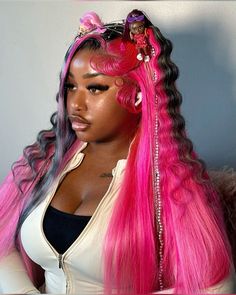 #wigs #hairstyles #blackwomensfashion #bratz #monsterhigh Hairstyles Baddie, Black Hair Protective Styles, Pink Weave, Wigs Hairstyles, Girly Hairstyles, Exotic Hairstyles, Hair Tea