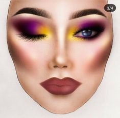 Face Chat, Kryolan Makeup, Mac Face Charts, Coachella Makeup, Bling Makeup, Makeup Charts, Makeup Illustration, Butterfly Makeup, Drag Make-up