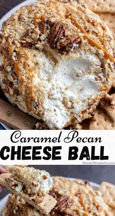 this caramel pecan cheese ball is the perfect appetizer for any party