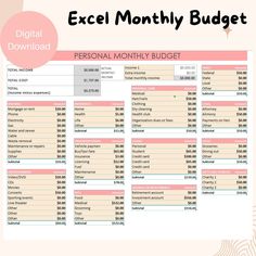 a printable google spreadsheet for the personal money budget checklist, with text overlay