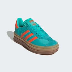 adidas Gazelle Bold Shoes - Turquoise | Free Shipping with adiClub | adidas US Gazelle Bold Shoes, Adidas Gazelle Bold, Gazelle Bold, Bold Shoes, Teal And Orange, Adidas Original, Adidas Outfit, Lemon Pepper, Women Lifestyle