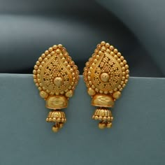 22k Gold Indian Jewelry, Earrings Design Gold Indian, Earrings Design Gold New Model Indian, Gold Earring Indian, Pure Gold Earrings Designs, Gold Earrings Tops Design, Gold Jewels Design Earrings, Indian Gold Earrings Designs, Gold Earing Design New