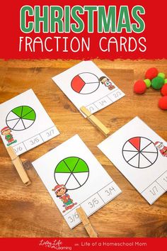 christmas fraction worksheet with candy on the table