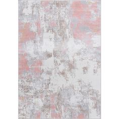 an abstract rug with pink and grey colors