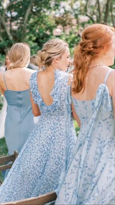 Blue Summer Bridesmaid Dress, Yellow And Blue Bridesmaid Dresses, French Blue Bridesmaid Dresses, Blue Floral Bridesmaid Dresses, French Blue Bridesmaid Dress, Powder Blue Bridesmaid Dress, Bridgerton Wedding, Summer Bridesmaid Dresses