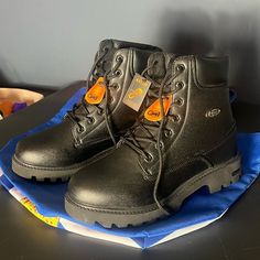 Lugz Men’s Black Waterproof Leather Casual Work Boots. These Are Brand New With Tags Still On! Size 8.5 In Men’s. Water Resistant And Slip Resistant. Has Padded Collar And Tongue And A Comfort Memory Foam Insole. Strong Well Made Boots. Doesn’t Come In Its Original Shoe Box But Will Be Provided A Different One. Check Out The Rest Of My Closet To Bundle & Save! Casual Work Boots, Leather Black Boots, Casual Work, Black Leather Boots, Work Boots, Shoe Box, Black Boots, Memory Foam, Men's Shoes