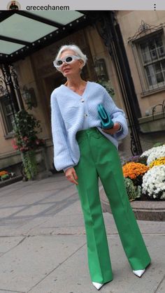 Color Blocking Outfits, Skandinavian Fashion, Event Outfit, Looks Street Style, Green Pants, Work Outfits Women, Outfits Women, Colourful Outfits