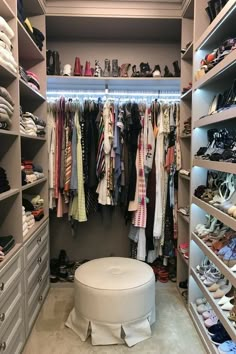 the closet is full of shoes and other items for women's wardrobes,