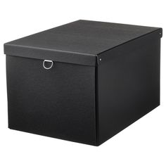 a black storage box on a white background