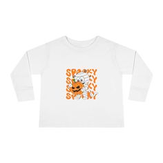 This toddler long sleeve Halloween shirt is perfect for the little ones to rock during the spooky season. The light fabric and unisex fit make it comfortable and easy to wear for any Halloween celebration or event. Ideal for parents looking for a festive outfit for their young child. Product features - Side seams for structure and shape - Ribbed collar and cuffs for clean lines - Neck and shoulder tape for stability - Multiple fiber compositions available - Tear away label for comfort Care instr Toddler Halloween Shirt, Trick Or Treat Costume, Toddler Halloween Shirts, Halloween Toddler, Toddler Halloween, Costume Shirts, Halloween Outfit, Kids Halloween, Halloween Celebration