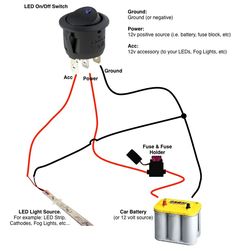 the wiring for an off - road light switch with two batteries and one battery attached to it