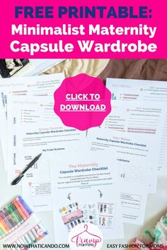 Enjoy a stylish maternity capsule with this free checklist! This Minimalist Maternity Capsule Wardrobe makes it easy to have a stylish pregnancy on a budget! Covers spring/summer and fall/winter, regular and plus size. #maternity #freeprintable #capsulewardrobe Stylish Pregnancy, Capsule Wardrobe Checklist, Checklist Printable, Cute Outfit Ideas, Easy Fashion