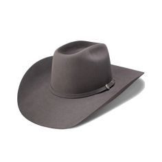 Style number: RFTHSP-CJ4249. Granite grey cowboy hat. 6X fur felt quality. Brick crown type. 4 5/8" crown height. 4 1/4" brim. Leather sweatband. Classic Top Hat For Western-themed Winter Events, Classic Gray Brimmed Hat, Classic High Crown Top Hat For Country Events, Classic Gray Flat Brim Hat, Classic Gray Hat Bands With Flat Brim, Classic Gray Flat Brim Hat Band, Classic High Crown Hat For Rodeo, Classic High Crown Fedora For Ranch, Classic High Crown Fedora For Country Events