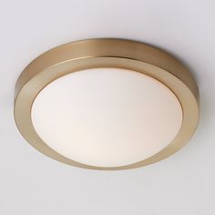 a close up of a light fixture on a white surface with an oval design in the center