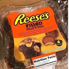 reese's filled muffins are on display in a plastic package for sale