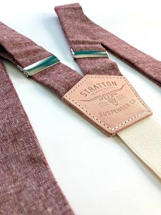 "Now offered in Gold colored Brass Hardware The Rust Linen Suspender Set are out just in time for fall! Not only are they the timeless accessory you need this fall BUT they are also perfect for Game Day. Aggies, we made these maroon straps with you in mind! Add this to your Tailgate outfit, we're sure you'll stand out at the next home game. Each season Stratton Suspenders releases a new batch of patterned straps to go with our hand-crafted leather clasp sets and our new button on Suspender attac Leather Suspenders Wedding, Grandpa Fashion, Wedding Suspenders, Groomsmen Party, Rust Wedding, Suspenders Wedding, Tailgate Outfit, Black Chocolate, Leather Suspenders