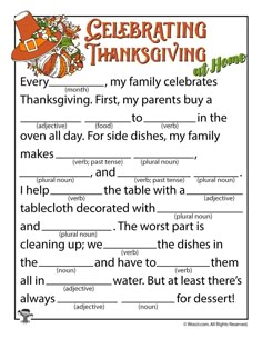 thanksgiving worksheet with the words celebrating thanksgiving and other things to do on it