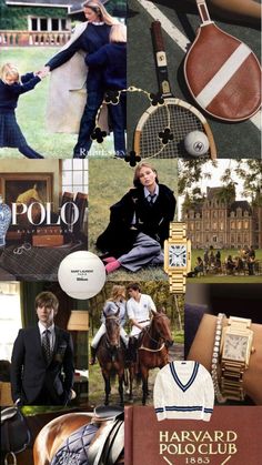 the collage shows many different items and people