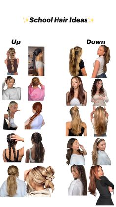 #hairstyles #hair #school Cute Fast And Easy Hairstyles For School, Cute Hairstyles For School Updos, Cute Hairstyles For Pj Day At School, Hair Inspired For School, Easy Hairstyles For Back To School, Cute Basic Hairstyles For School, Hairstyles For Off The Shoulder Tops, Hairstyles For School Updos, Pj Day Hairstyles