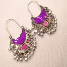 Floral Texture, Chandbali Earrings, Jewelry Maker, Himalayan