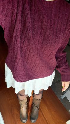 Sweaters Oversized, Fall Outfit, Fall Trends, Brown Boots, Everyday Fashion, Fall Outfits, Casual Outfits, Mini Skirts