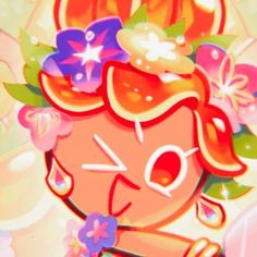 an image of a cartoon character with flowers in her hair