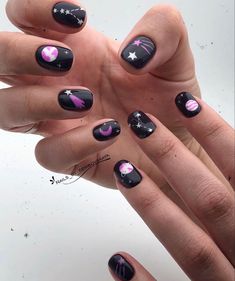 Pink Space Nails, Coldplay Nails, Space Nails Galaxy, Nails Stars, Alien Nails, Planet Nails, Purple Nail Art, Mens Nails, Space Nails