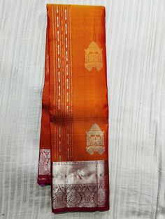 Handloom Kanchipuram Silk Saree in burnt orange with zari work along with a rich self-colored zari pallu. Comes with pure silk unstitched blouse piece  Handloom/Handwoven. 100% Kanchipuram Silk.  Dry clean or spot clean only. Cotton Sarees Handloom, Designer Sarees Wedding, Traditional Silk Saree, Silk Saree Banarasi, Saree Handloom, Baby Pink Colour, Jamdani Saree, Pure Silk Saree, Kanchipuram Silk Saree