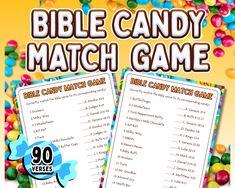 the bible candy match game for kids