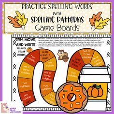 a fall themed spelling game with pumpkins