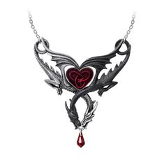 Opposite Dragons Confluence Red Crystal Hearts Pendant Necklace Strange Jewelry, Fashion Infographic, Alchemy Gothic, Dragon Heart, Goth Clothing, Clothing Art, Halloween Vampire, Crystal Heart Pendant, Gothic Clothing