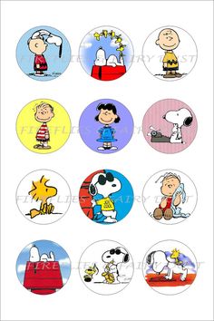 the cartoon characters are depicted in this set of stickers, which include snoop and friends