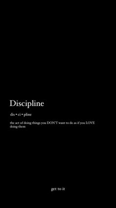 a black book cover with the words discipline on it's left side