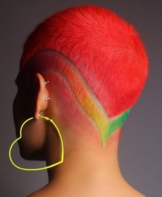 ❤️🧡💛💚 Temporary Hair Dye, Natural Hair Cuts, Tapered Haircut, Cute Short Haircuts, Faded Hair, Different Hair Colors, Hair Tattoos