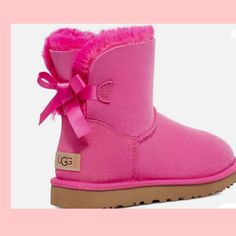 New In Box Authentic Ugg Bailey Boots With 1 Bow Pink Size 9 Women's Price Is Firm Ugg Bailey Boots, Ugg Winter Boots, First Day School, Ugg Bailey, Shoes Ugg, 50 Style, School Outfit, Womens Uggs, Ugg Shoes