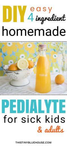 The easiest 4-ingredient homemade DIY electrolyte drink for sick kids and adults. This homemade pedialyte is simple to make and helps kiddos feel better when they're under the weather. DIY Pedialyte | How to make Pedialyte | Homemade Pedialyte Recipe Diy Pedialyte, Pedialyte Recipe, Diy Electrolyte Drink, Homemade Pedialyte, Communicable Diseases, Toddler Recipes, Under The Weather, Parenting Strategies