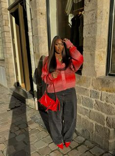 Black Red Outfit, Winter Modest Outfits, Timberland Outfits Women, Red Shirt Outfits, Ootd Red, Winter Outfits Blackgirl, Red And White Outfits, Maroon Outfit, Ankara Gown