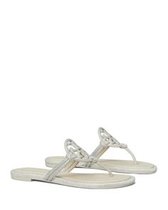 Tory Burch Women's Miller Knotted Emblem Slip On Thong Sandals Grey Stone, Thong Sandals, Tory Burch, Shoes Sandals, In Store, Buy Online, Slip On, Women Shoes, Sandals