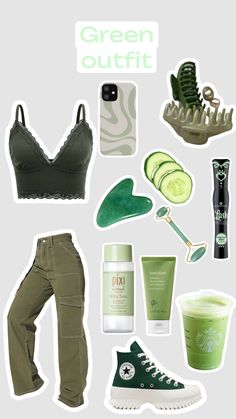 #outfitinspo #greenaesthetic #green #greenoutfits Yk2 Aesthetic Outfits, Yk2 Aesthetic, Shein Codes, Jumper Outfit, Outfit Collage, Long Acrylic, Shein Outfits