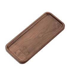 a wooden tray on a white background