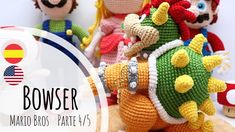 crocheted mario bros amigurt pattern for bowser and other stuffed animals